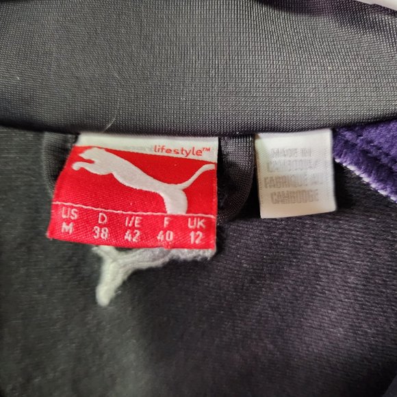 Women's Medium Puma Gray And Purple Full Zip Track Jacket - Picture 9 of 12